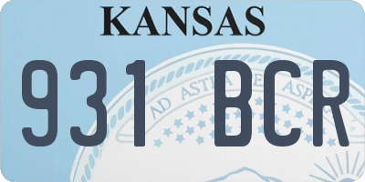 KS license plate 931BCR