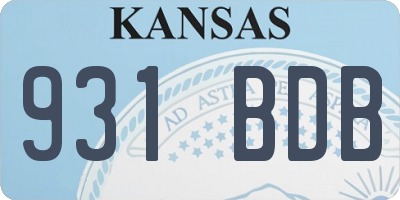 KS license plate 931BDB