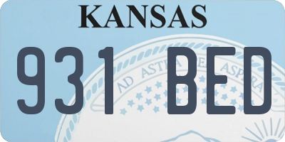 KS license plate 931BED