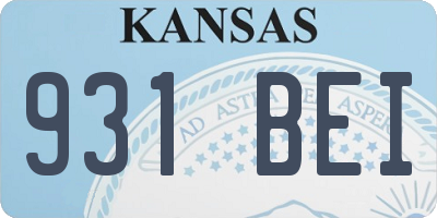 KS license plate 931BEI