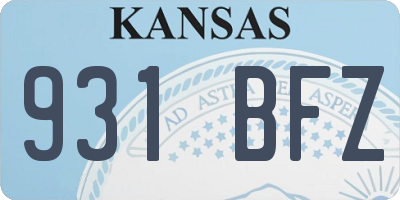 KS license plate 931BFZ