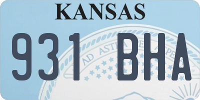 KS license plate 931BHA