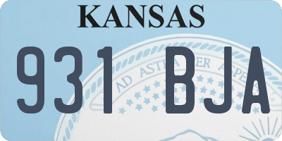 KS license plate 931BJA