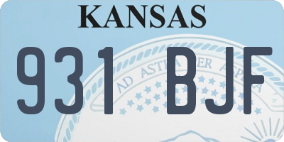 KS license plate 931BJF