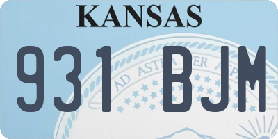 KS license plate 931BJM
