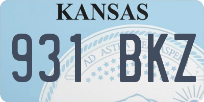 KS license plate 931BKZ