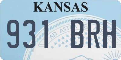 KS license plate 931BRH