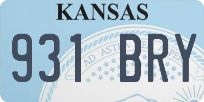 KS license plate 931BRY