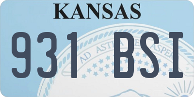 KS license plate 931BSI