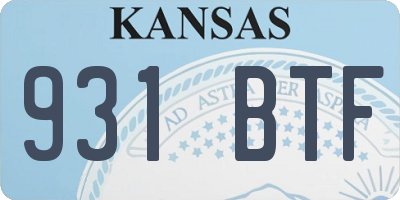 KS license plate 931BTF
