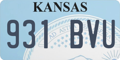 KS license plate 931BVU