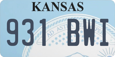 KS license plate 931BWI