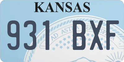 KS license plate 931BXF