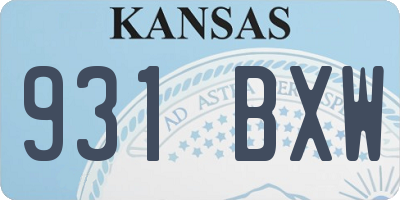 KS license plate 931BXW