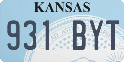 KS license plate 931BYT