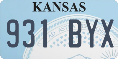 KS license plate 931BYX