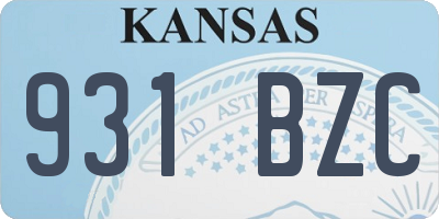 KS license plate 931BZC