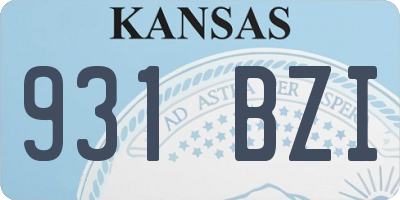 KS license plate 931BZI