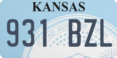 KS license plate 931BZL