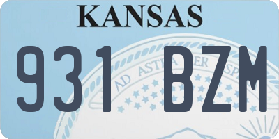 KS license plate 931BZM
