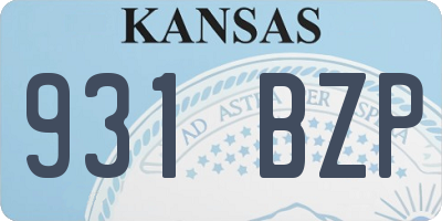 KS license plate 931BZP
