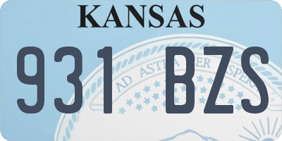 KS license plate 931BZS
