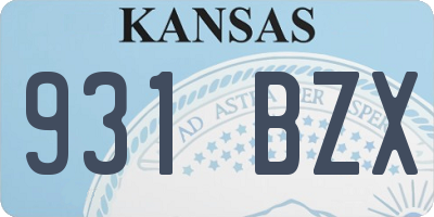KS license plate 931BZX