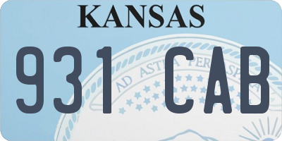 KS license plate 931CAB