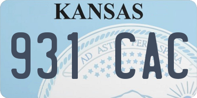 KS license plate 931CAC