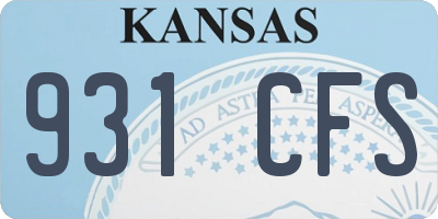 KS license plate 931CFS