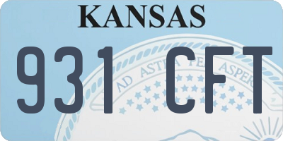 KS license plate 931CFT