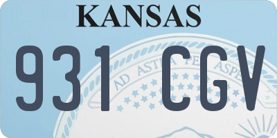 KS license plate 931CGV