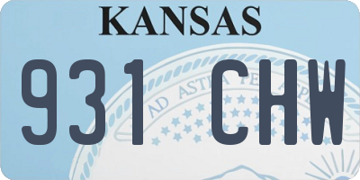 KS license plate 931CHW
