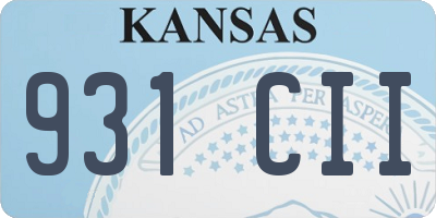 KS license plate 931CII
