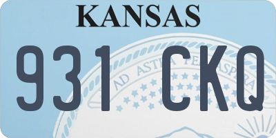 KS license plate 931CKQ