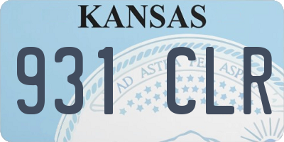 KS license plate 931CLR