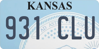 KS license plate 931CLU