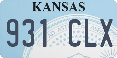 KS license plate 931CLX