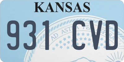 KS license plate 931CVD