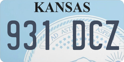 KS license plate 931DCZ