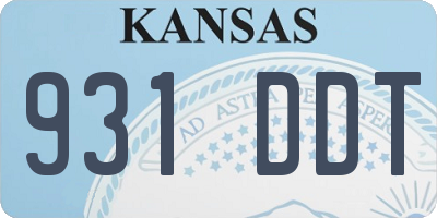 KS license plate 931DDT