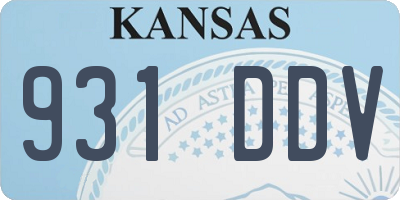 KS license plate 931DDV