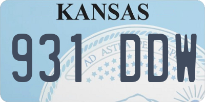 KS license plate 931DDW