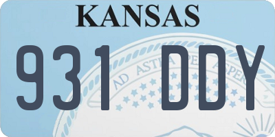 KS license plate 931DDY