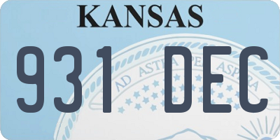 KS license plate 931DEC