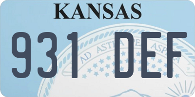 KS license plate 931DEF