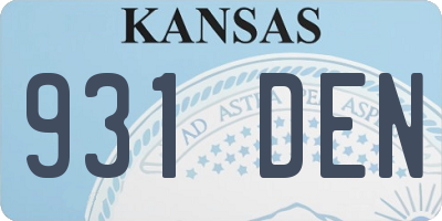 KS license plate 931DEN