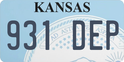 KS license plate 931DEP