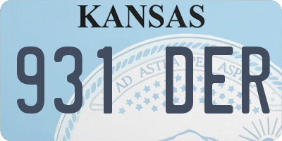 KS license plate 931DER