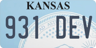KS license plate 931DEV